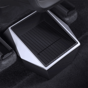 Tesla Model Y Rear Seat Storage Organizer, Double-Layer Bin with Built-In Trash (2020-2025)