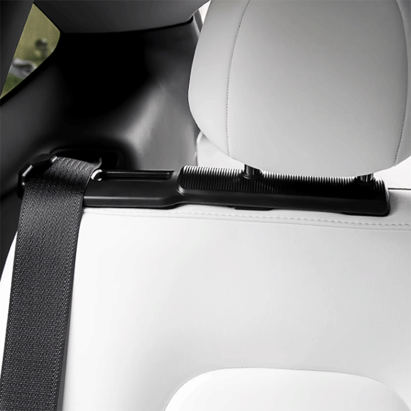 Tesla Model Y Rear Seat Belt Holder with Hook, Stops Buckles Falling into Seat Gaps (2022-2025, Set of 2)