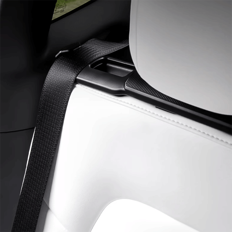 Tesla Model Y Rear Seat Belt Holder with Hook, Stops Buckles Falling into Seat Gaps (2022-2025, Set of 2)