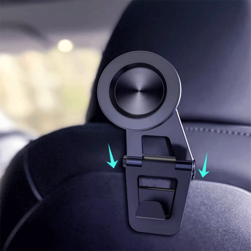 Tesla Model 3/Y Seat Back Phone Holder, Magnetic Mount with Detachable Hook