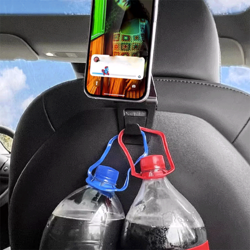 Tesla Model 3/Y Seat Back Phone Holder, Magnetic Mount with Detachable Hook