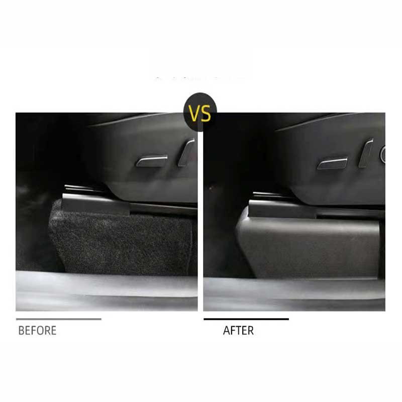 Tesla Model Y Second-Row Seat Rail Covers, Anti-Kick Slide Protectors (Set of 2)