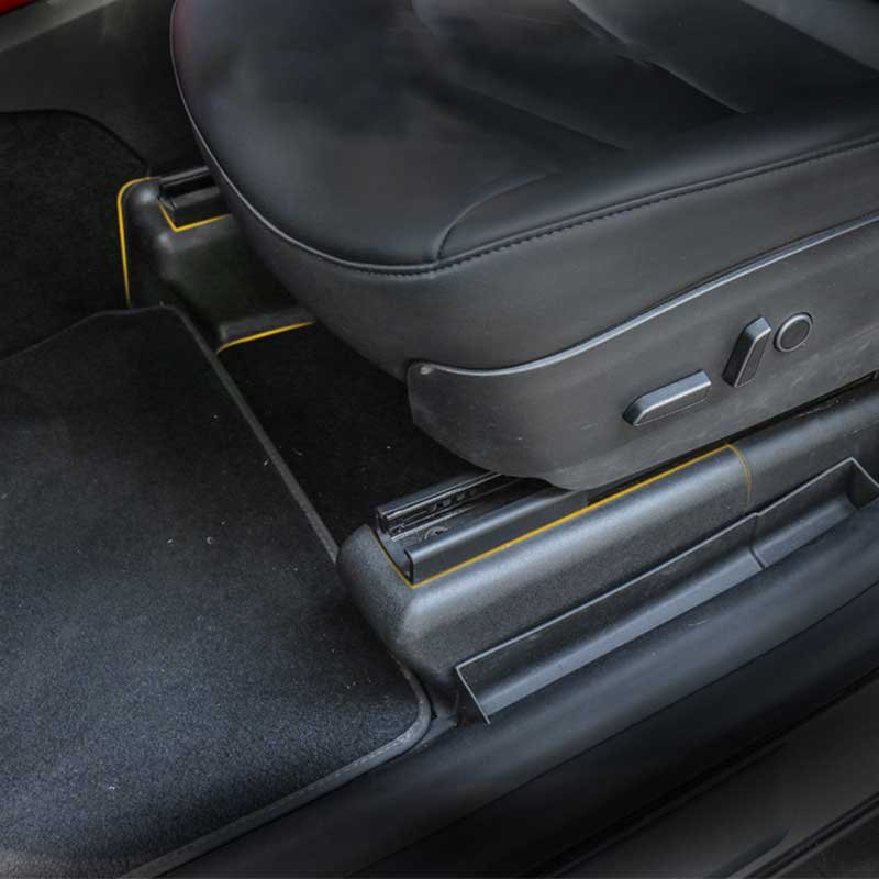 Tesla Model Y Second-Row Seat Rail Covers, Anti-Kick Slide Protectors (Set of 2)