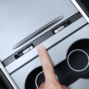 Tesla Model 3/Y Center Console Hidden Charging Dock, Sliding-Cover Organizer with 27W USB-C Cable