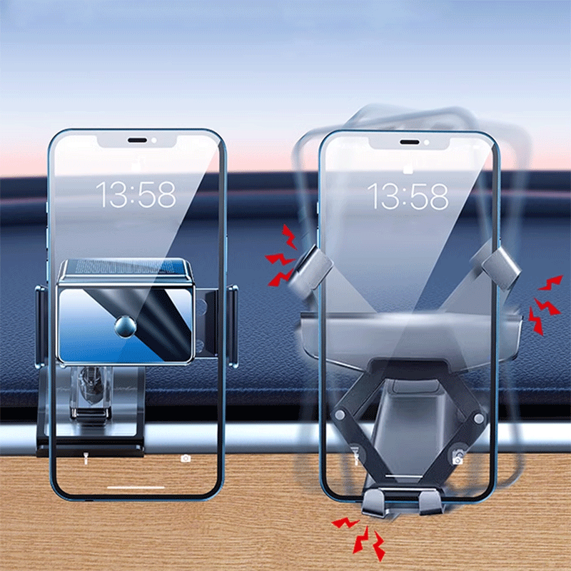 Tesla Model 3/Y Solar-Powered Phone Holder, Auto Clamp Dash Mount 2018-2025 (Not Juniper)