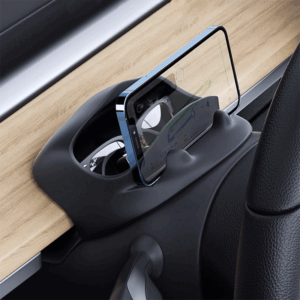 Tesla Model 3/Y Steering Wheel Phone Holder with Glasses Case, In-Sight Mount