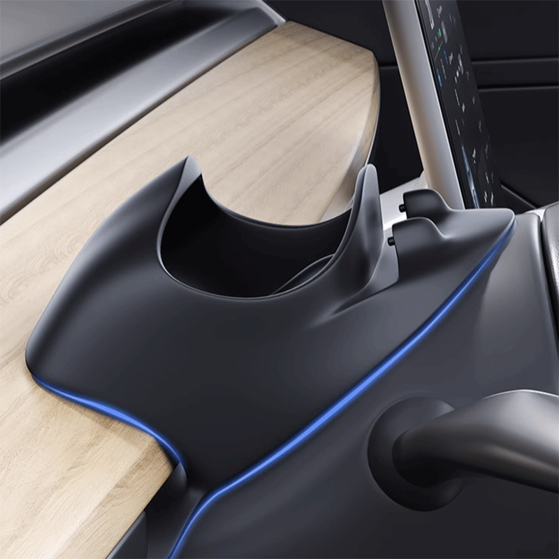 Tesla Model 3/Y Steering Wheel Phone Holder with Glasses Case, In-Sight Mount
