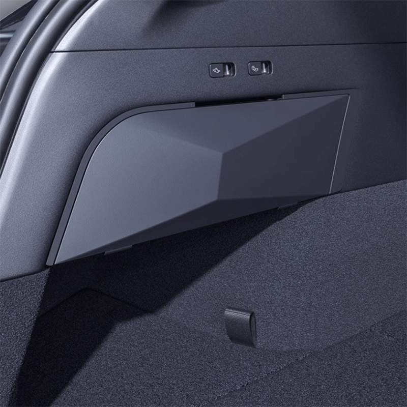 Tesla Model Y Trunk Side Storage Box, Suspended Organizer with Enclosed Compartments (2020-2025)