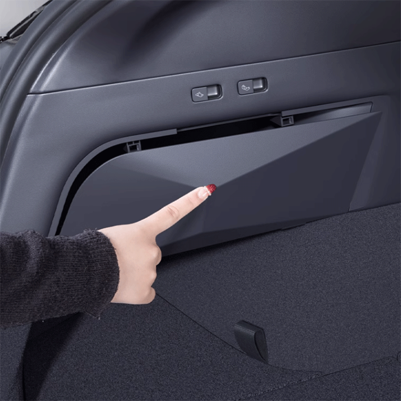 Tesla Model Y Trunk Side Storage Box, Suspended Organizer with Enclosed Compartments (2020-2025)