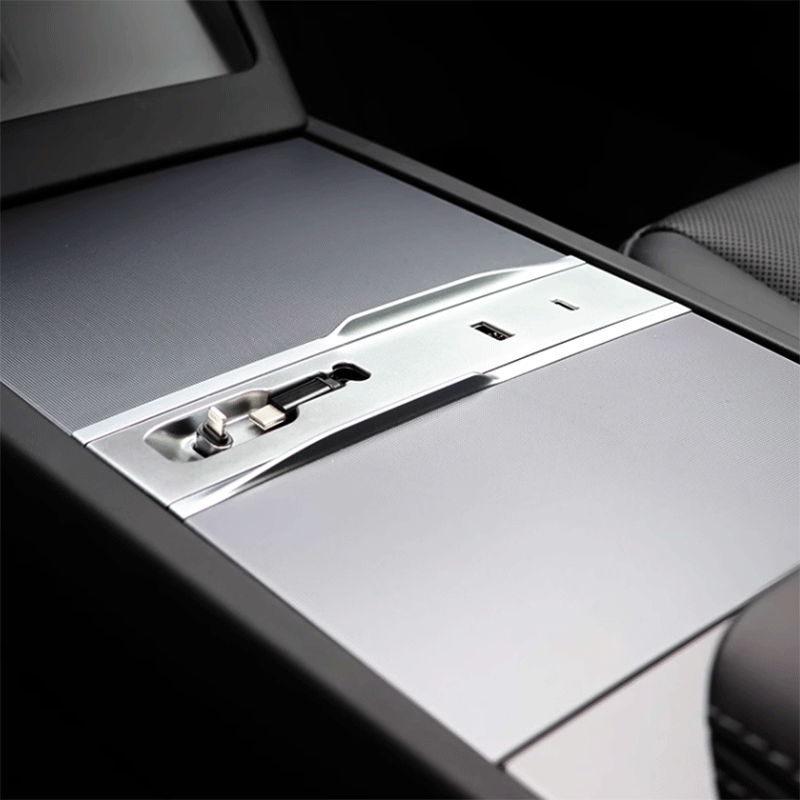 Tesla Model 3 Highland / Model Y Juniper USB Hub, 3-Port Fast-Charge Center Console Dock