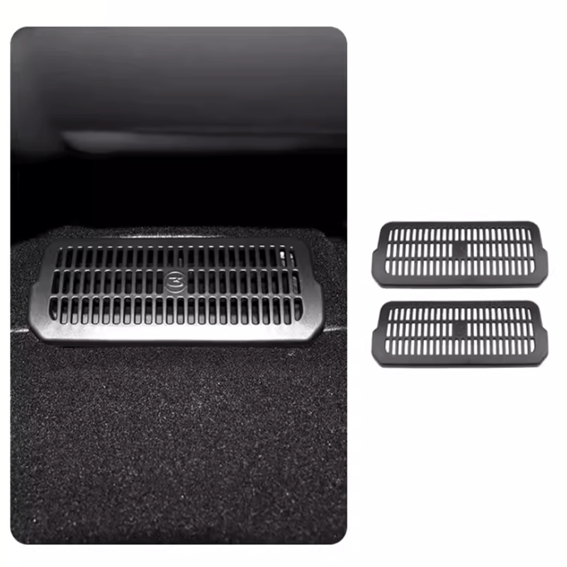 Tesla Model 3 Highland Under-Seat Air Outlet Cover, Set of 2, Blocks Debris (2024-2025)
