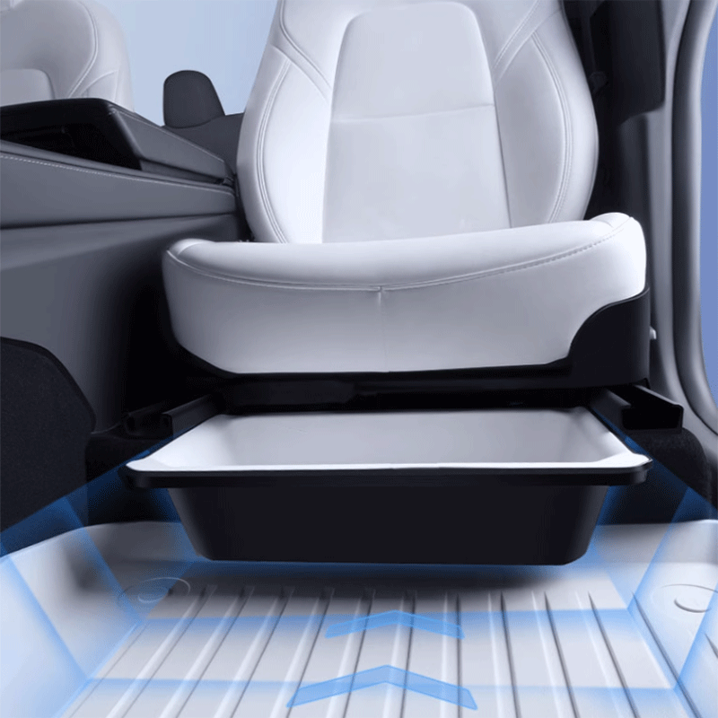 Tesla Model Y Under-Seat Storage Organizer, Double-Layer Hidden Box 2020-2025
