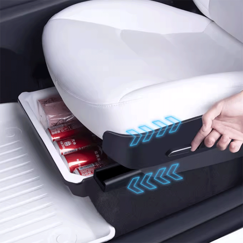Tesla Model Y Under-Seat Storage Organizer, Double-Layer Hidden Box 2020-2025