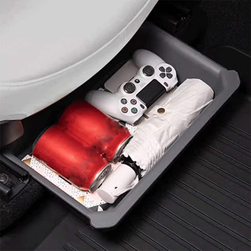 Tesla Model Y Under-Seat Storage Organizer, Double-Layer Hidden Box 2020-2025