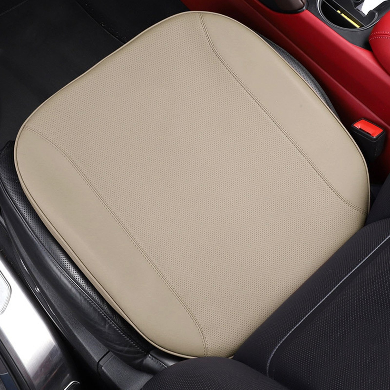Tesla Heightened Seat Cushion, Leather Memory Foam for Better Posture and Visibility (Model 3/Y/S/X)