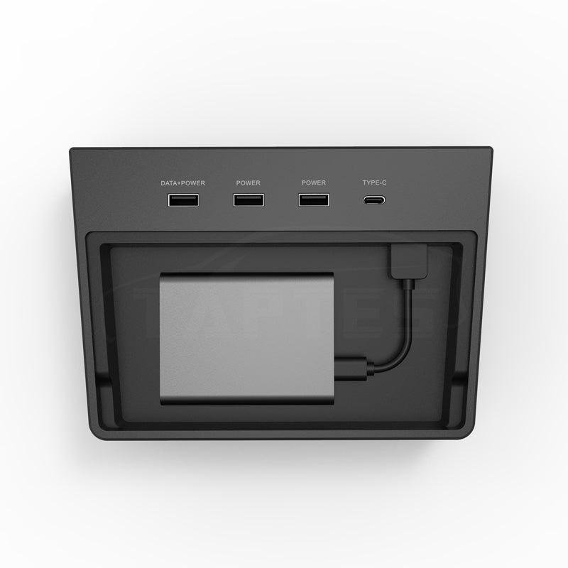 Tesla Model 3 USB Hub for Dashcam & Sentry Mode, 5-Port with Hidden SSD Compartment (Pre-June 2020)