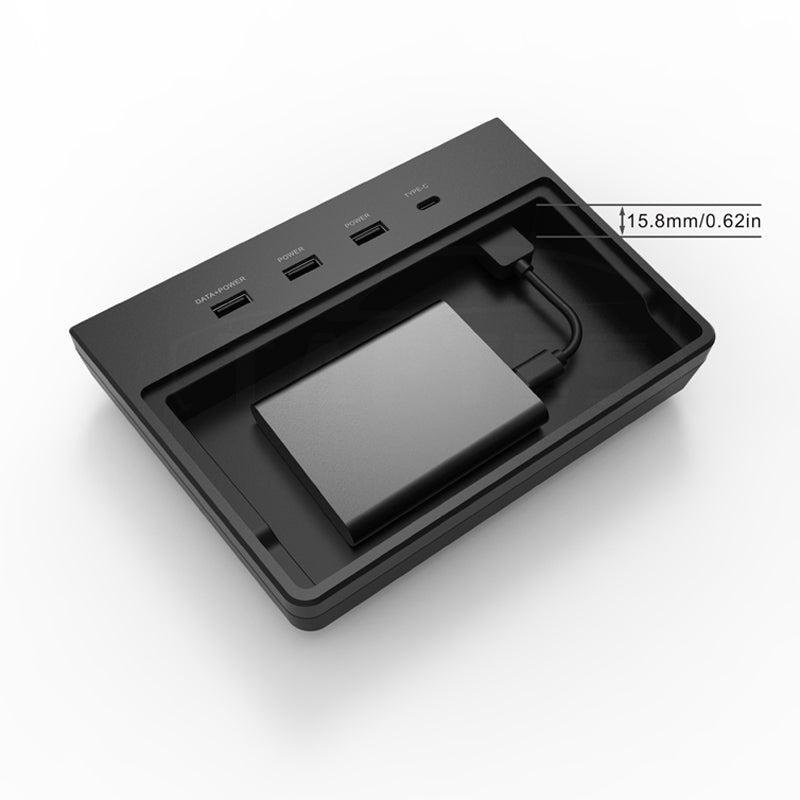 Tesla Model 3 USB Hub for Dashcam & Sentry Mode, 5-Port with Hidden SSD Compartment (Pre-June 2020)