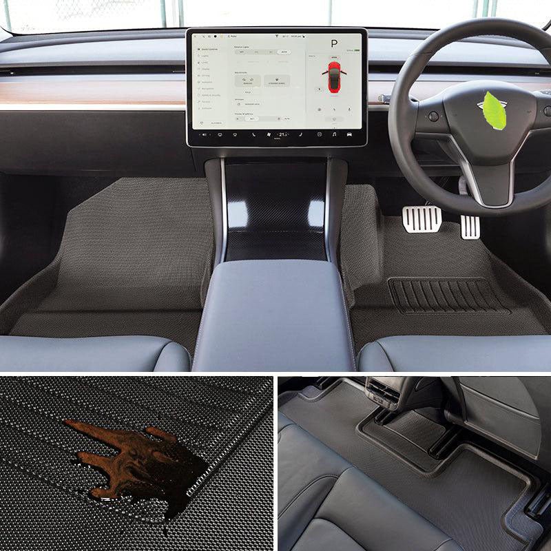 All-Weather Floor Mats for Right-Hand Drive Tesla Model 3 (2017-2023), Custom-Fit Rubber Liners