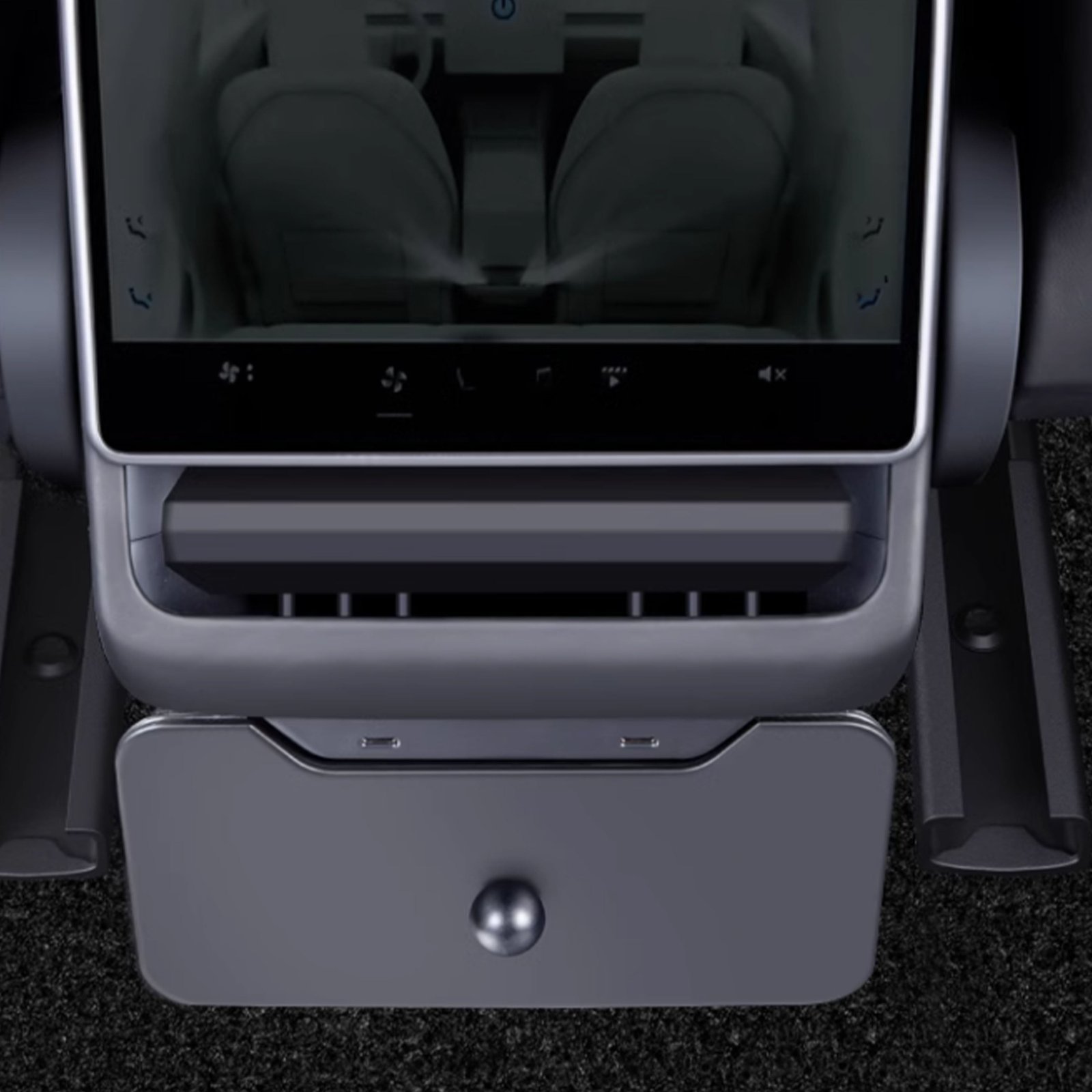 Tesla Model 3 Highland Rear Seat Trash Bin & Storage Box, Fills Corner Gaps (2024-2025)