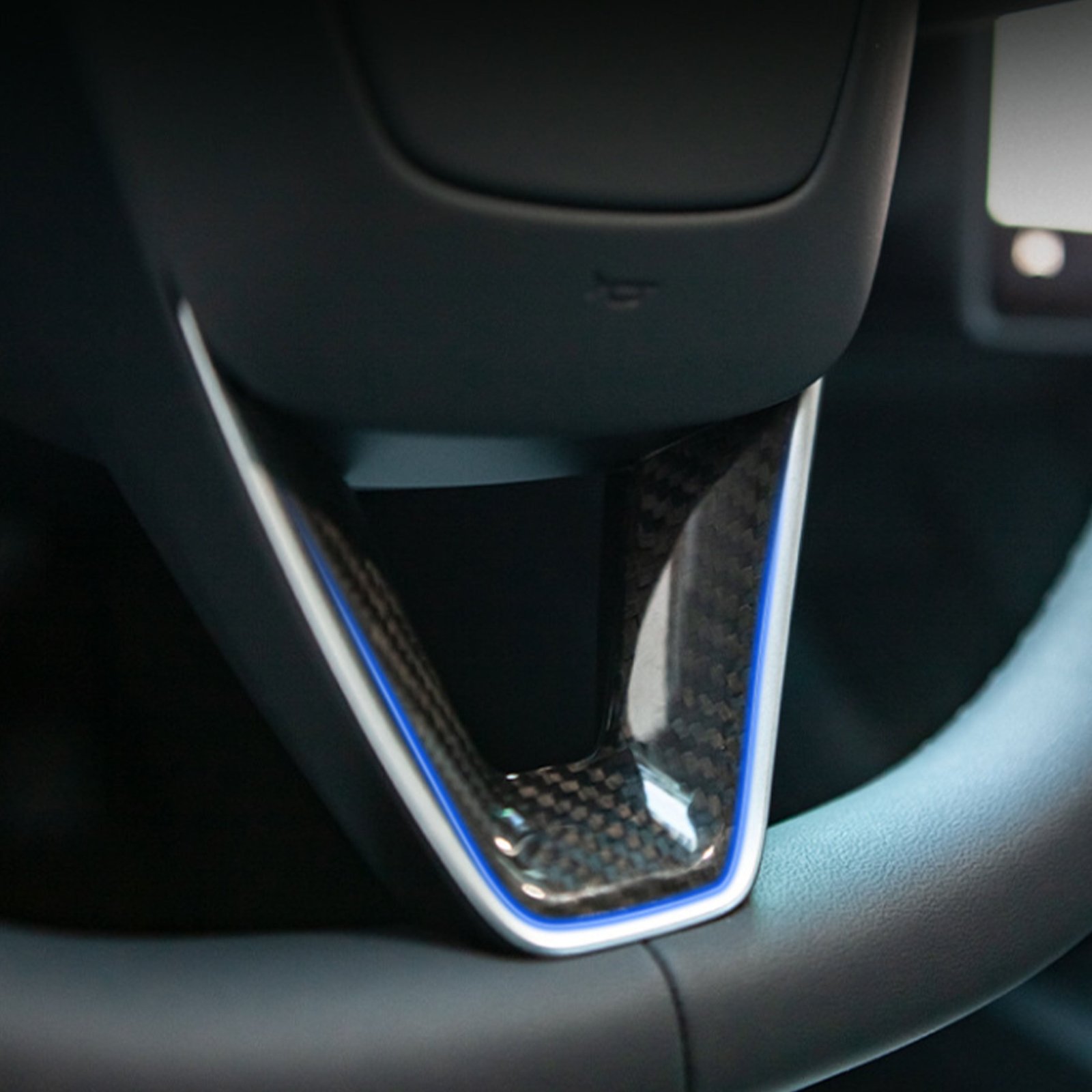Tesla Model 3 Highland & Model Y Juniper Steering Wheel Cover, V-Shape Scratch Guard Trim