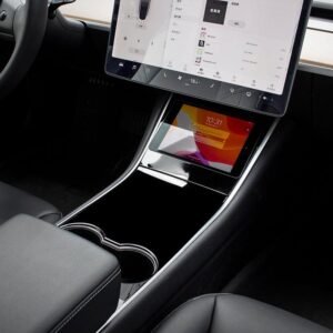 Tesla Model 3 (Pre-June 2020) iPad & iPhone Console Mount, Glossy Center Console Holder