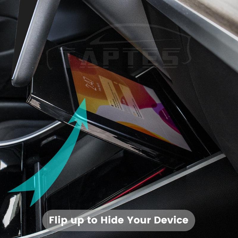 Tesla Model 3 (Pre-June 2020) iPad & iPhone Console Mount, Glossy Center Console Holder