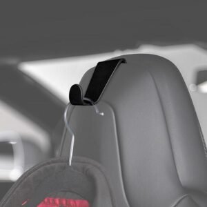 Tesla Model S/X Headrest Coat Hooks, Aluminum-Alloy Clip-On Hangers for Jackets and Bags