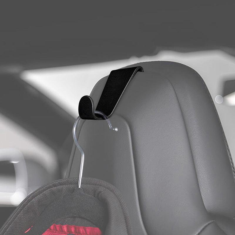 Tesla Model S/X Headrest Coat Hooks, Aluminum-Alloy Clip-On Hangers for Jackets and Bags