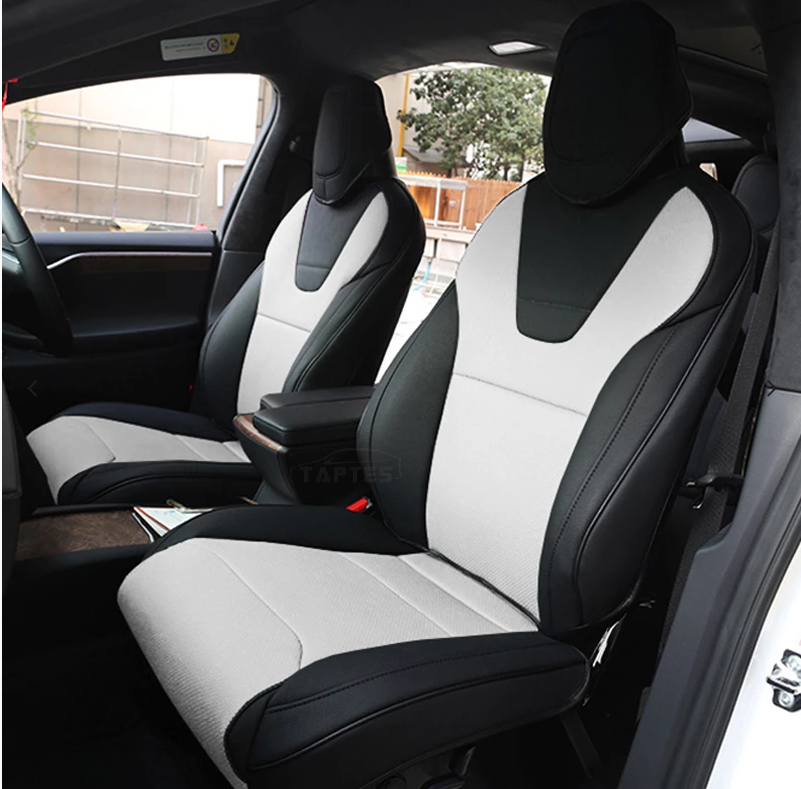 Tesla Model S/X Armrest Cover, White Vegan Leather Center Console Protector