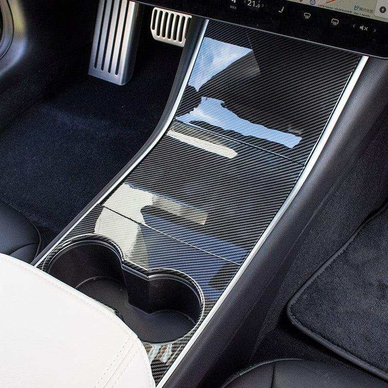 Tesla Model 3 (2017-2020) & Model Y (2020) Center Console Cover, Carbon-Fiber-Look Scratch Guard