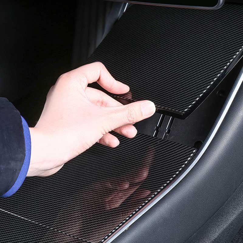 Tesla Model 3 (2017-2020) & Model Y (2020) Center Console Cover, Carbon-Fiber-Look Scratch Guard