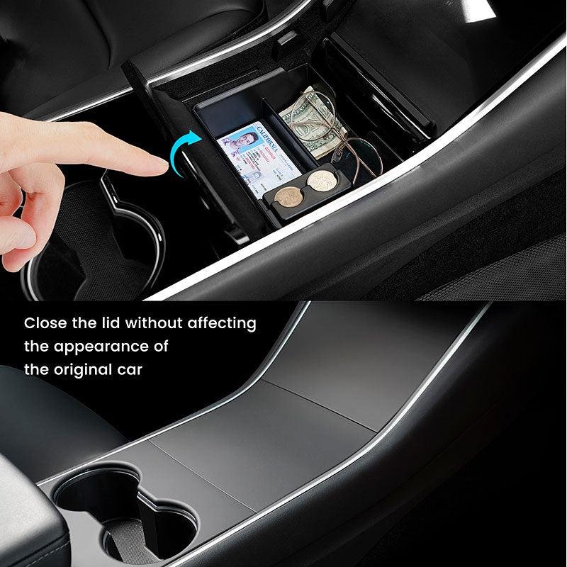 Tesla Model 3 Center Console Organizer Tray with J1772 Adapter, Eyeglass and Coin Slots