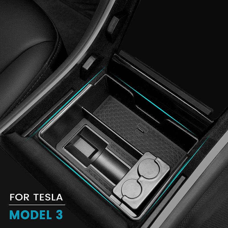 Tesla Model 3 Center Console Organizer Tray with J1772 Adapter, Eyeglass and Coin Slots