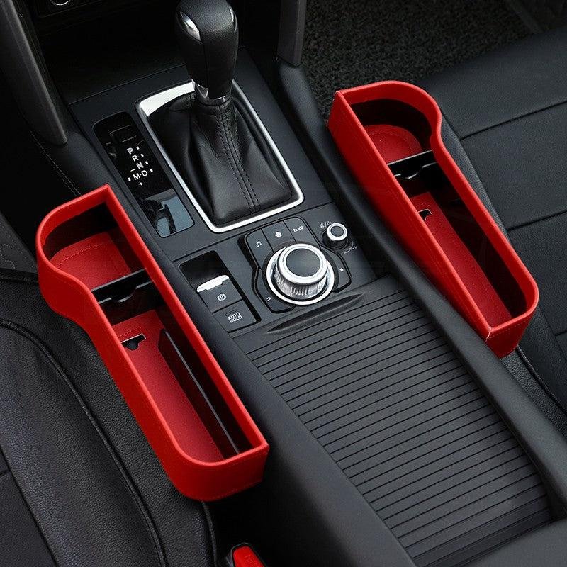 Tesla Model X Seat Gap Filler Organizer, Leather Console Side Box with Cup Holder