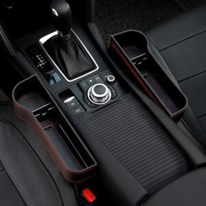 Tesla Model S Seat Gap Filler Box, Storage Organizer with Cup Holder & Cable Slot