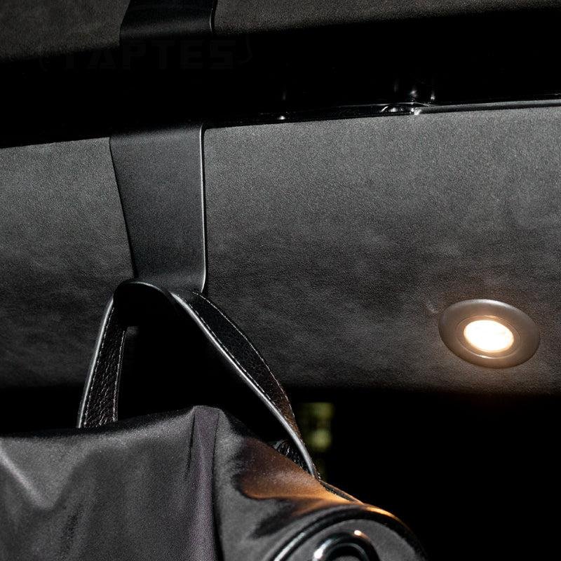 Tesla Model S/X Headrest Coat Hooks, Aluminum-Alloy Clip-On Hangers for Jackets and Bags