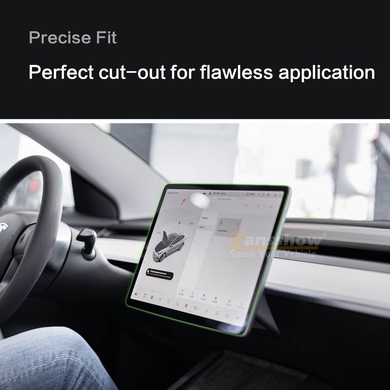 Tesla Model Y L Juniper Screen Protector Kit, Tempered Glass Front & Rear with Alignment Mount