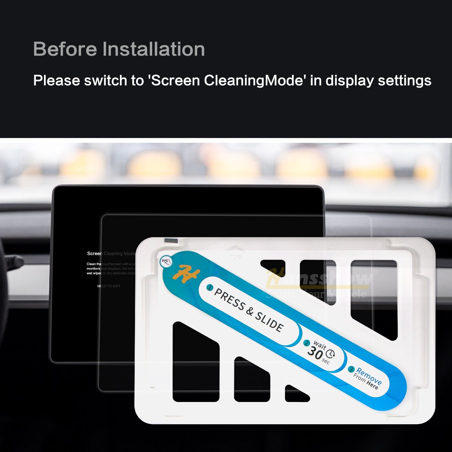 Tesla Model Y L Juniper Screen Protector Kit, Tempered Glass Front & Rear with Alignment Mount