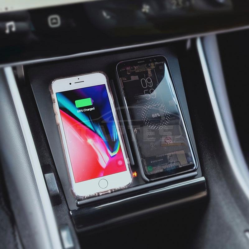 Tesla Model 3 (2017-2019) Wireless Phone Charger Tray, Dual Qi Fast Charge Pad