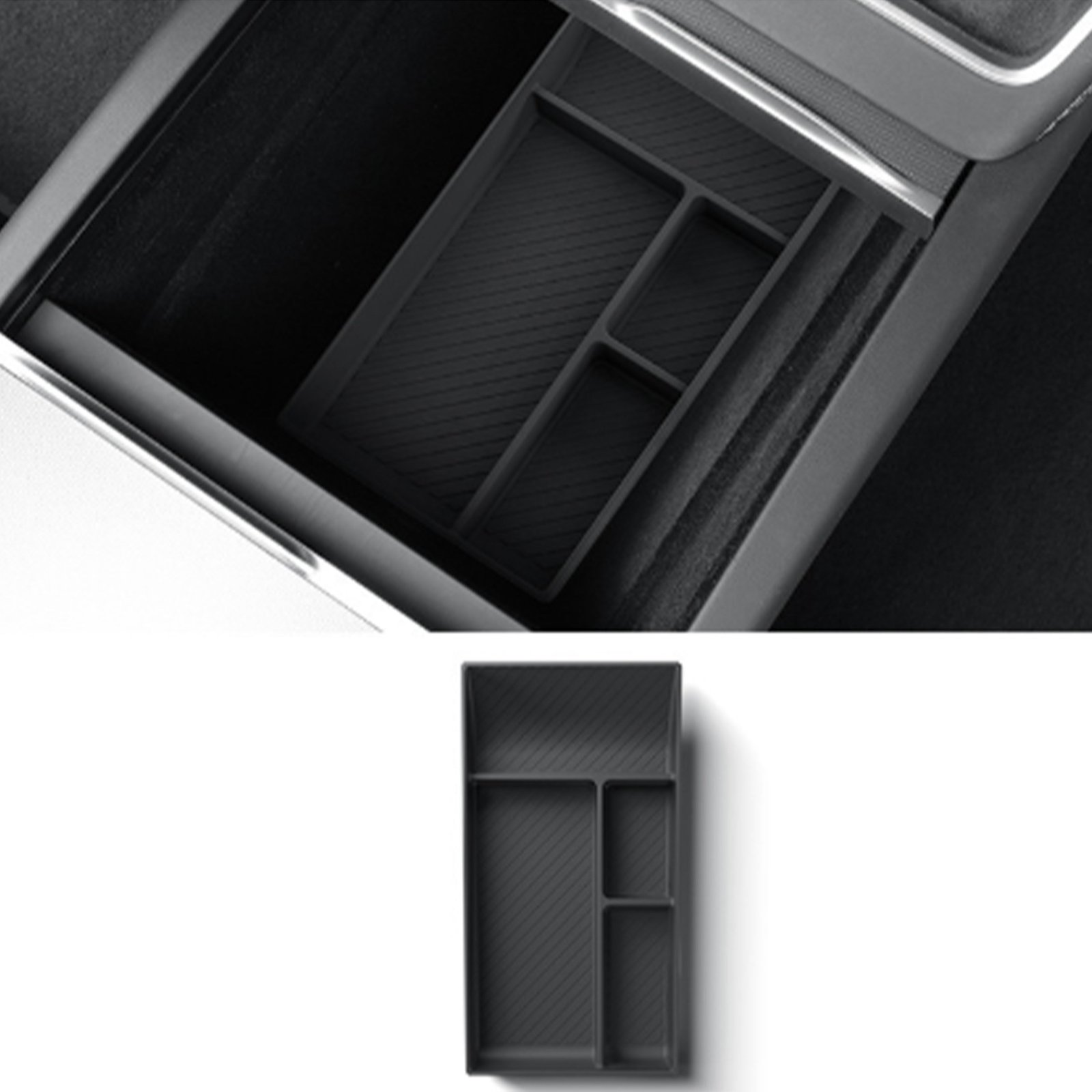 Under-Center Console Storage Organizer for Tesla Model Y Juniper