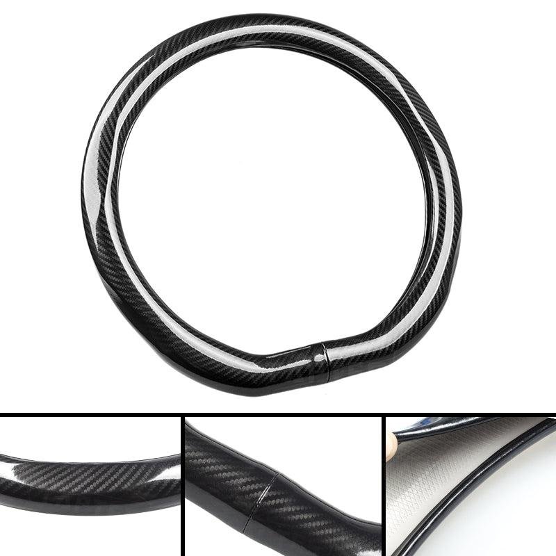 Tesla Model S/X Steering Wheel Cover 2019-2021, Anti-Slip Leather & Carbon Fiber Grip