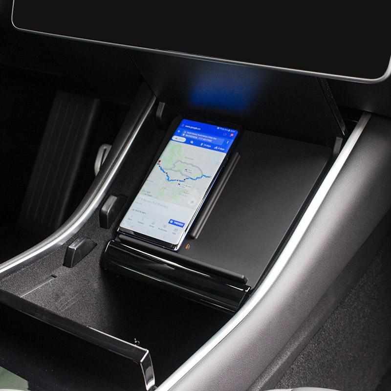 Tesla Model 3 (2017-2019) Wireless Phone Charger Tray, Dual 10W Qi Console Charging