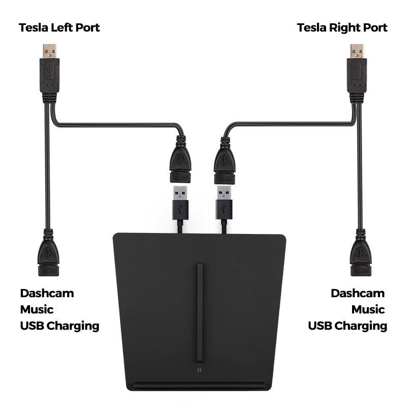 Tesla Model 3 (2017-2019) Wireless Phone Charger Tray, Dual 10W Qi Console Charging