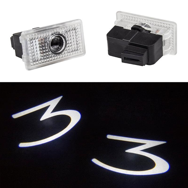 LED Puddle Lights for Tesla Model 3, Door Logo Projector, No-Drill Pair