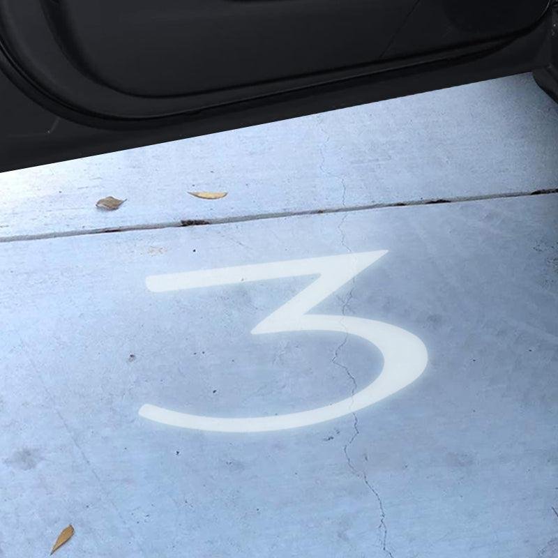LED Puddle Lights for Tesla Model 3, Door Logo Projector, No-Drill Pair