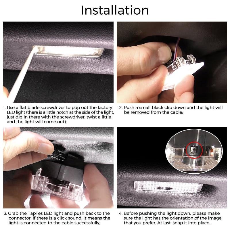 LED Puddle Lights for Tesla Model 3, Door Logo Projector, No-Drill Pair