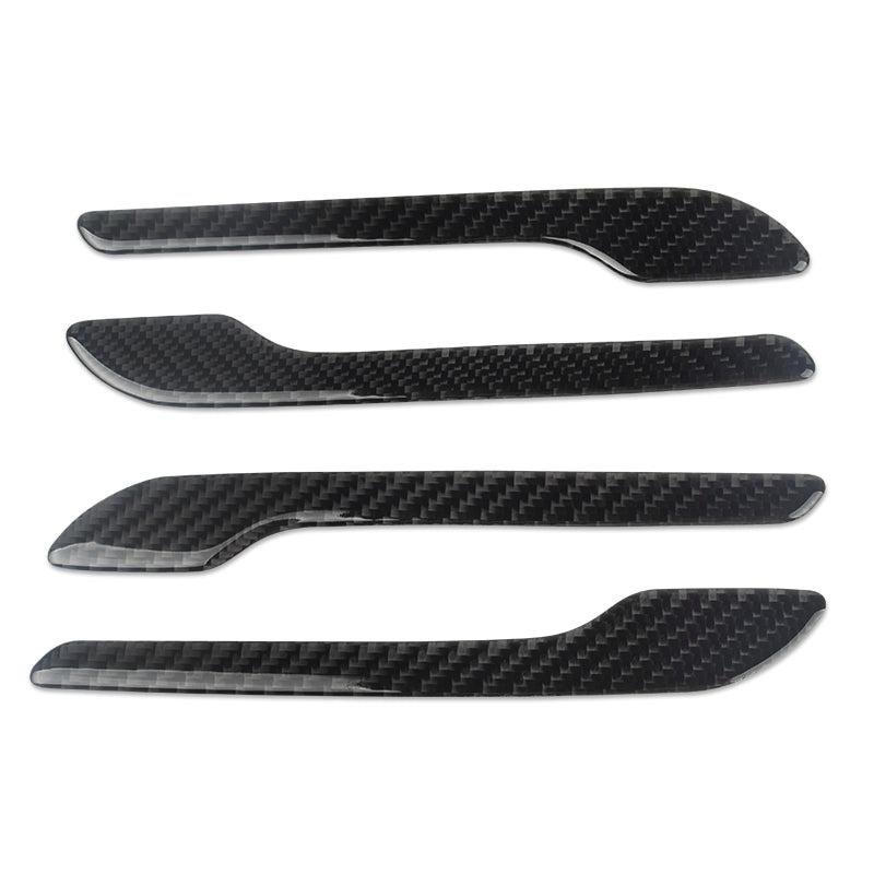 Tesla Model 3/Y Carbon-Look Door Handle Wraps, Precut Peel-and-Stick Trim Set of 4