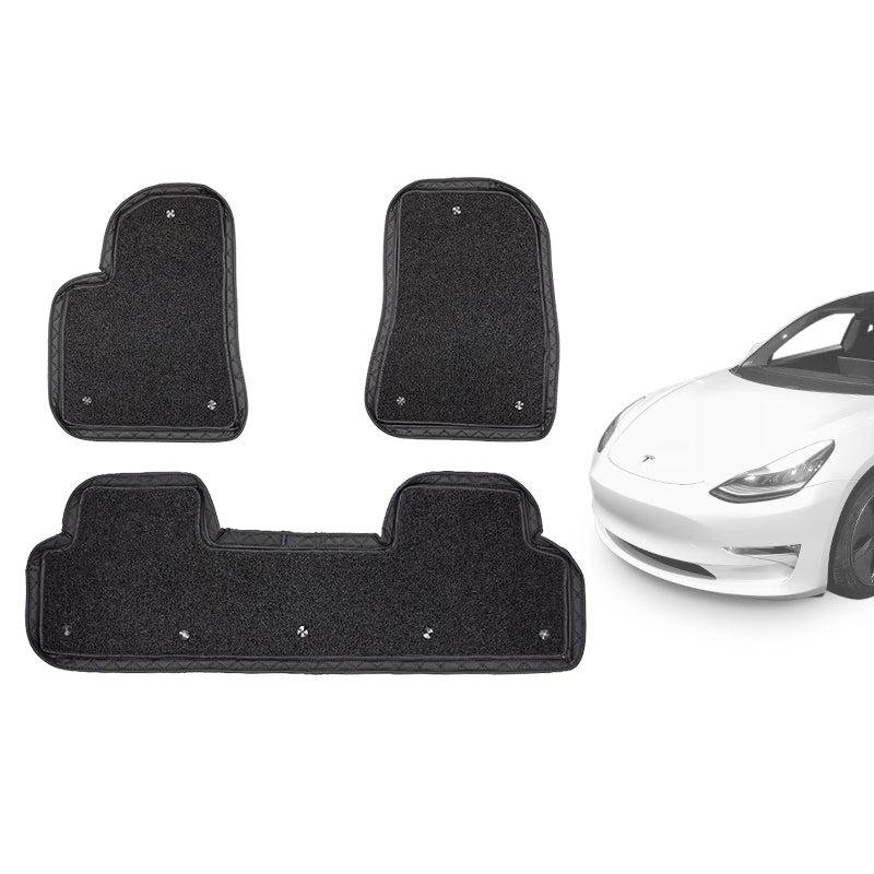 Tesla Model 3 All-Weather Floor Mats, Full-Coverage 3-Piece Set to Trap Mud and Snow