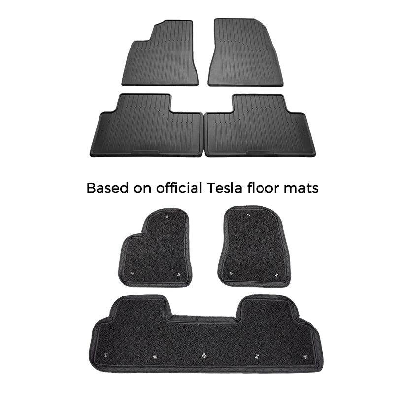 Tesla Model 3 All-Weather Floor Mats, Full-Coverage 3-Piece Set to Trap Mud and Snow