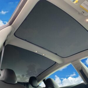 Tesla Model 3 Glass Roof Sunshade, Mesh Sun Shade for Front & Rear Roof Cuts Cabin Heat